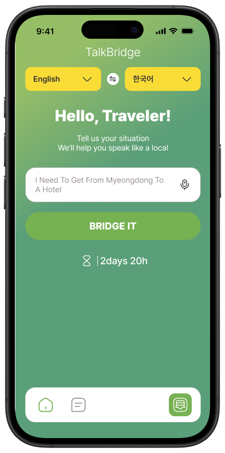 TalkBridge App Mockup